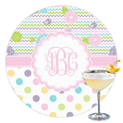 Girly Girl Printed Drink Topper - 3.5" (Personalized)