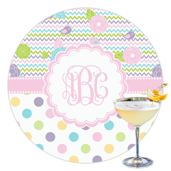Custom Girly Girl Printed Drink Topper - 3.5" (Personalized)