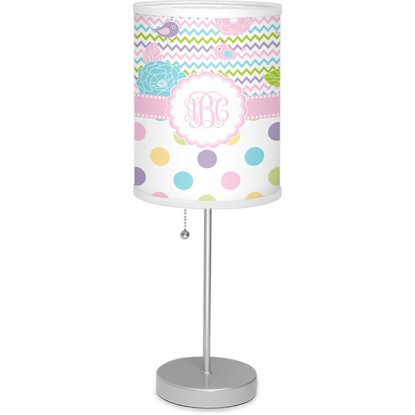 Custom Girly Girl 7" Drum Lamp with Shade Linen (Personalized)