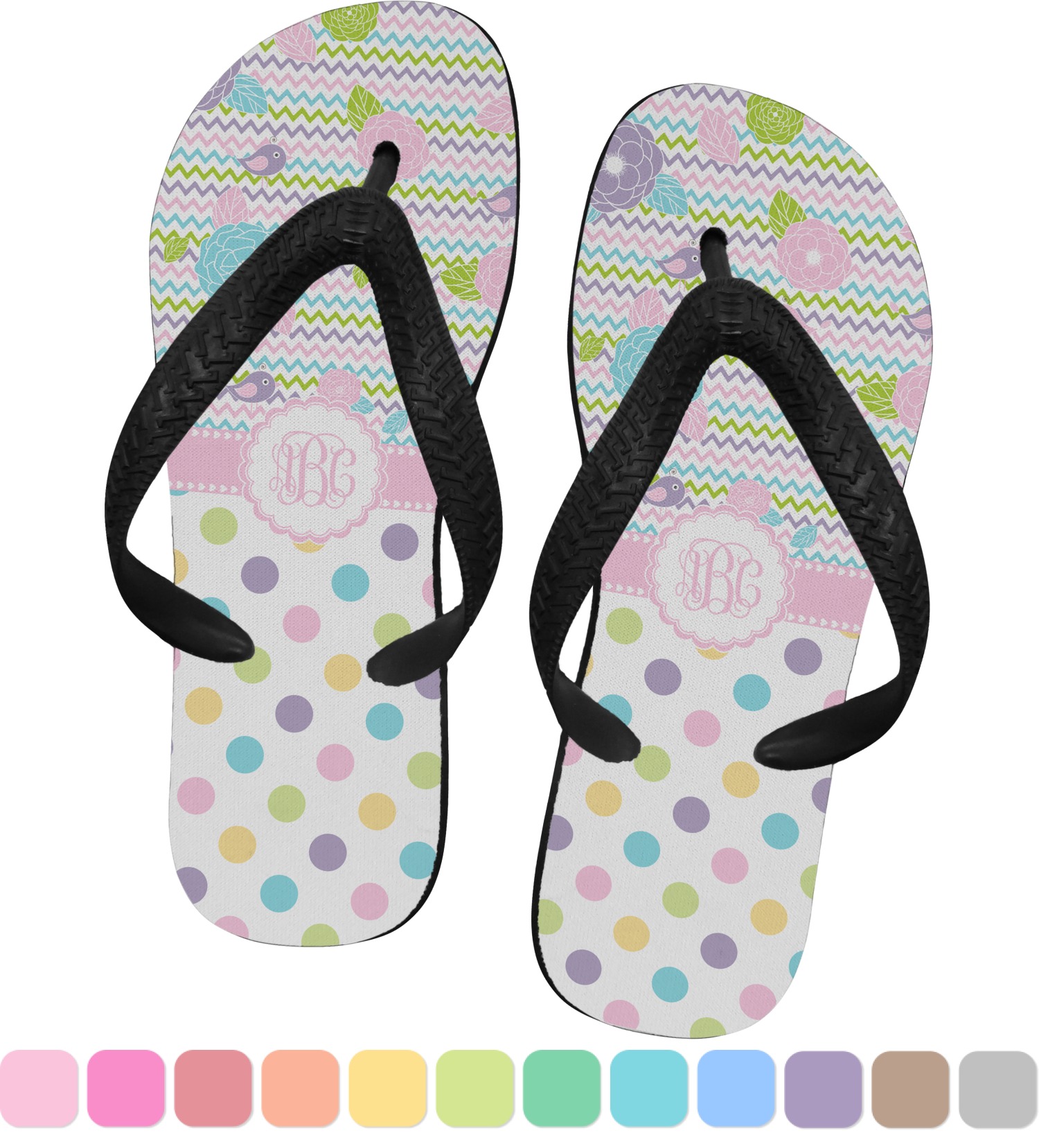 Girly Girl Flip Flops Medium (Personalized) YouCustomizeIt