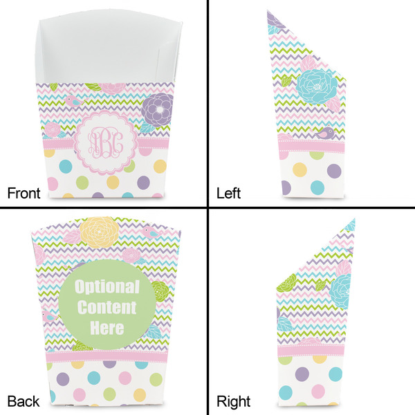 Girly Girl French Fry Favor Box - Front & Back View