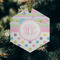 Girly Girl Frosted Glass Ornament - Hexagon (Lifestyle)