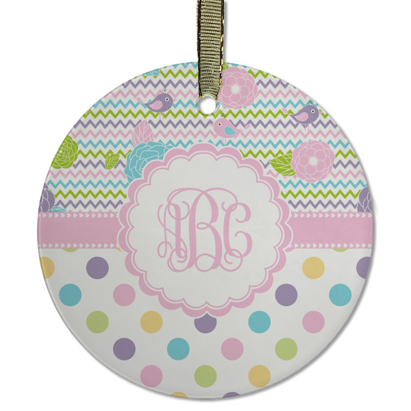Girly Girl Frosted Glass Ornament - Round