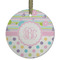 Girly Girl Frosted Glass Ornament - Round