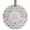 Girly Girl Flat Glass Ornament - Round w/ Monogram