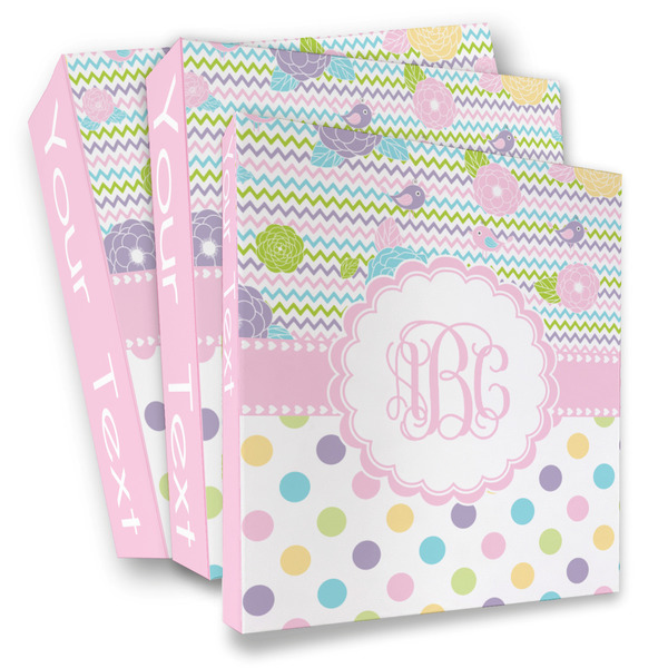 Custom Girly Girl 3 Ring Binder - Full Wrap (Personalized)