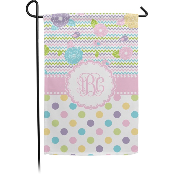 Custom Girly Girl Small Garden Flag - Double Sided w/ Monograms