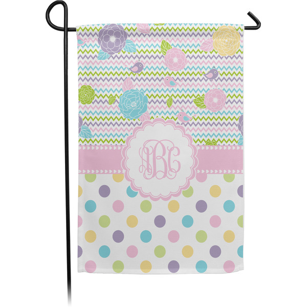 Custom Girly Girl Small Garden Flag - Single Sided w/ Monograms
