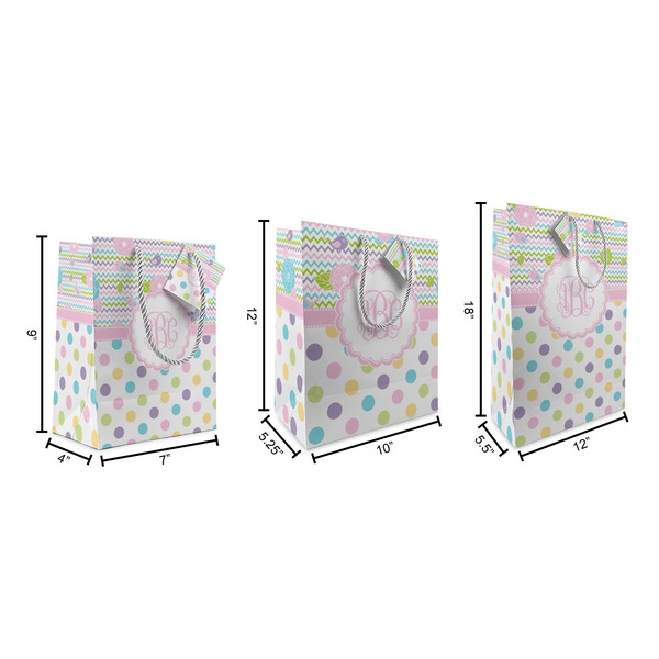Girly Girl Gift Bags - All Sizes - Dimensions