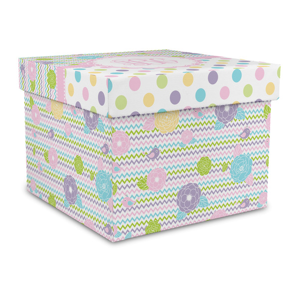 Custom Girly Girl Gift Box with Lid - Canvas Wrapped - Large (Personalized)