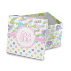 Girly Girl Gift Box with Lid - Canvas Wrapped (Personalized)