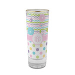 Girly Girl 2 oz Shot Glass -  Glass with Gold Rim - Single (Personalized)