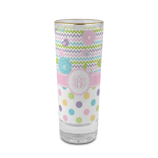 Custom Girly Girl 2 oz Shot Glass - Glass with Gold Rim (Personalized)