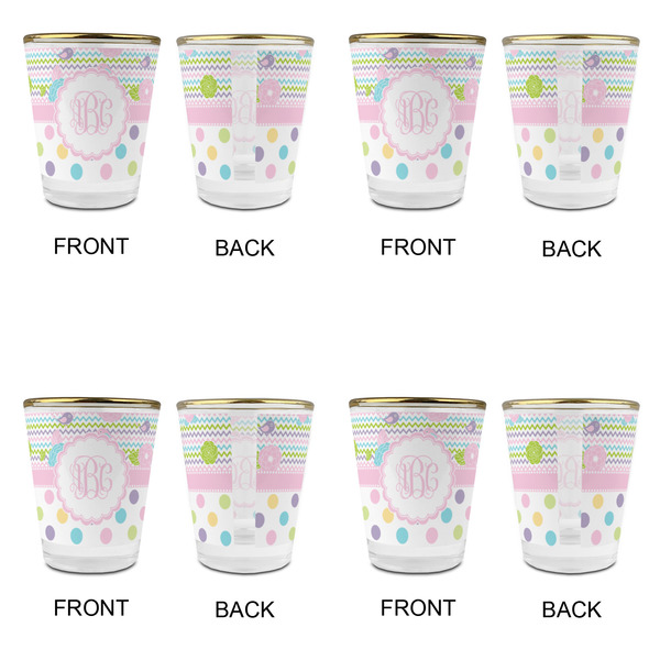 Girly Girl Glass Shot Glass - with gold rim - Set of 4 - APPROVAL