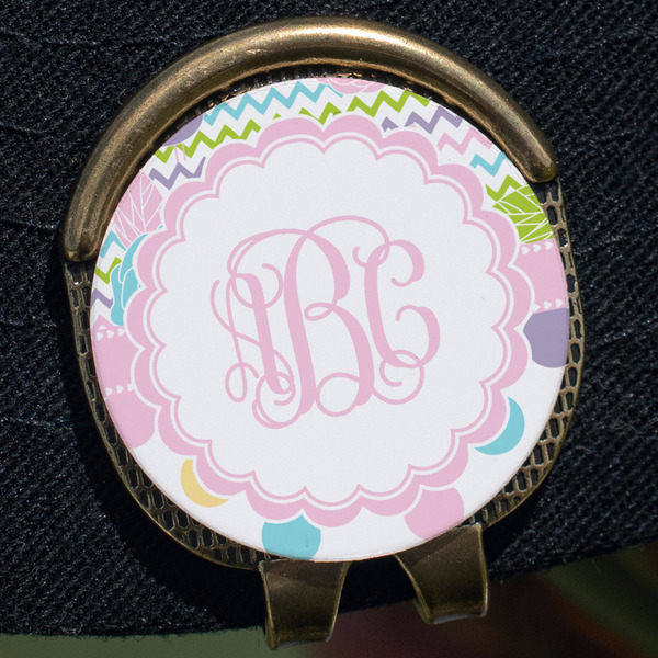 Girly Girl Golf Ball Marker Hat Clip - Gold - Close Up