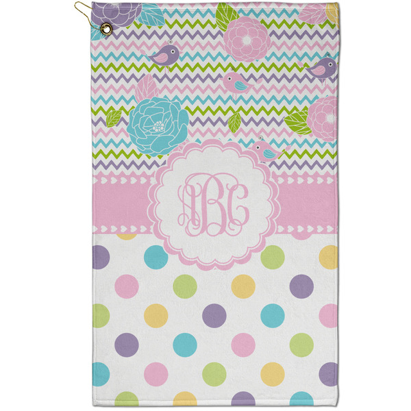 Custom Girly Girl Golf Towel - Poly-Cotton Blend - Small w/ Monograms