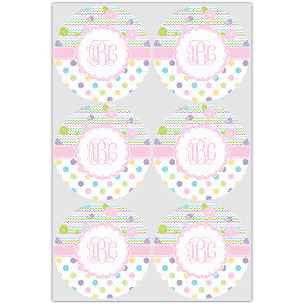 Girly Girl Icing Circle - Large - Set of 6