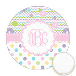 Girly Girl Printed Cookie Topper - Round (Personalized)