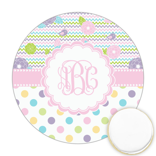 Custom Girly Girl Printed Cookie Topper - Round (Personalized)
