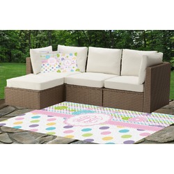Girly Girl Indoor / Outdoor Rug - Custom Size w/ Monogram