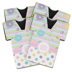 Girly Girl Jersey Bottle Cooler - Set of 4 (Personalized)