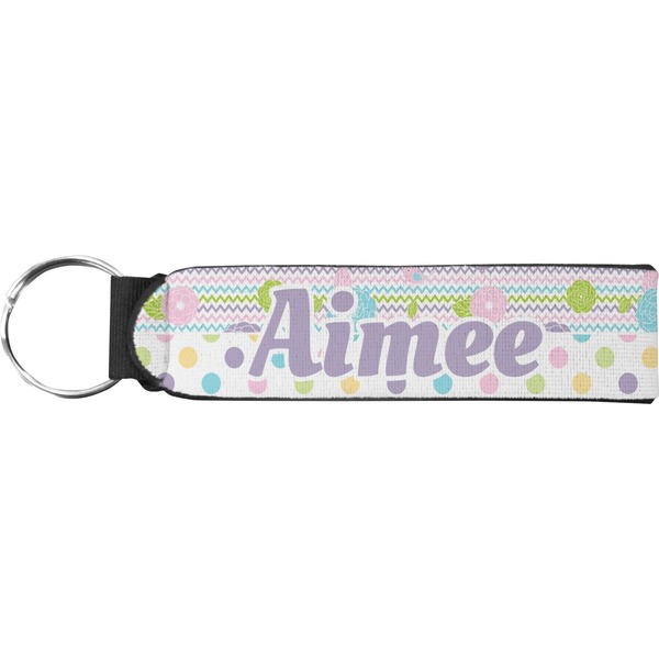 Custom Girly Girl Neoprene Keychain Fob (Personalized)