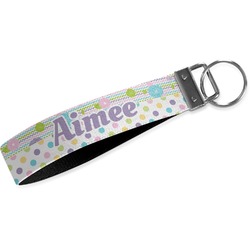 Girly Girl Webbing Keychain Fob - Small (Personalized)
