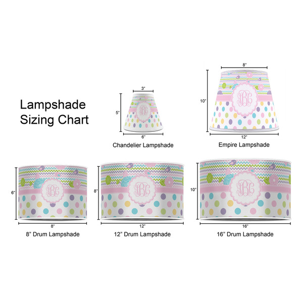 Girly Girl Lampshade Sizing Chart