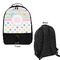 Girly Girl Large Backpack - Black - Front & Back View