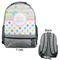 Girly Girl Large Backpack - Gray - Front & Back View