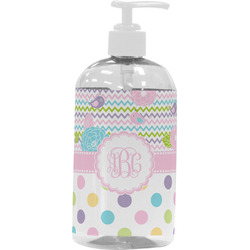Girly Girl Plastic Soap / Lotion Dispenser (16 oz - Large - White) (Personalized)