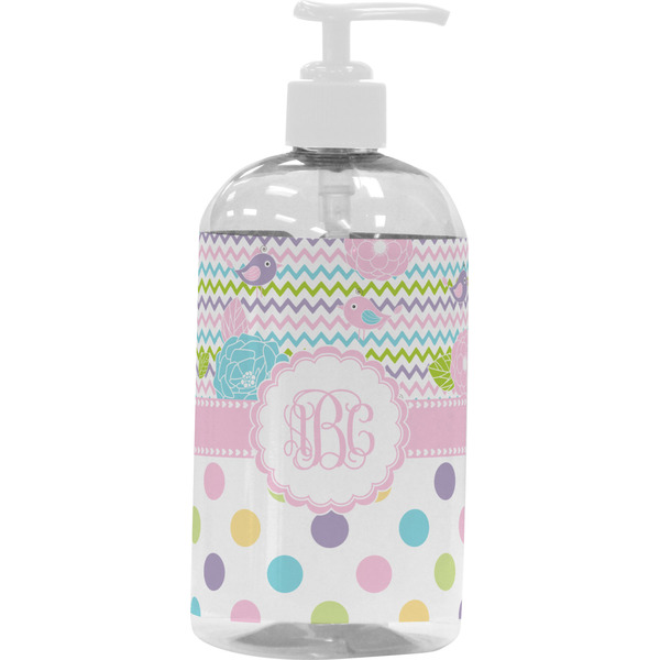 Custom Girly Girl Plastic Soap / Lotion Dispenser (16 oz - Large - White) (Personalized)