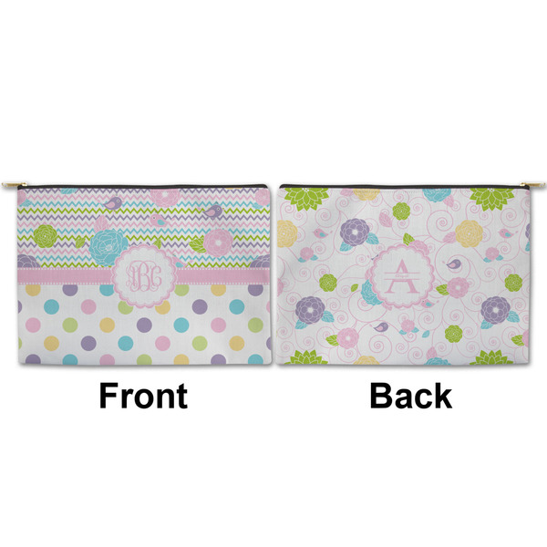 Girly Girl Large Zipper Pouch Approval (Front and Back)