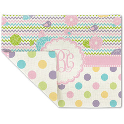 Girly Girl Double-Sided Linen Placemat - Single w/ Monogram