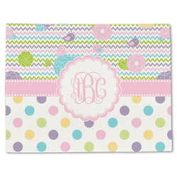 Girly Girl Single-Sided Linen Placemat - Single w/ Monogram