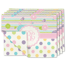 Girly Girl Double-Sided Linen Placemat - Set of 4 w/ Monogram