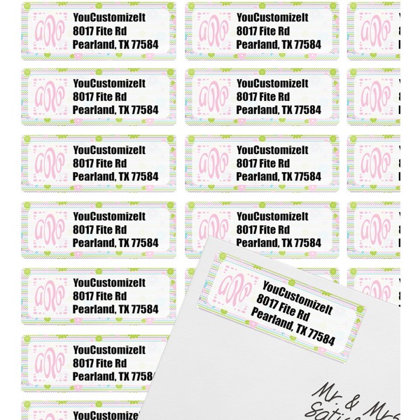 Girly Girl Mailing Label on Envelope - Multiple Labels