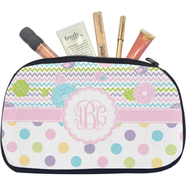 Custom Girly Girl Makeup / Cosmetic Bag - Medium (Personalized)