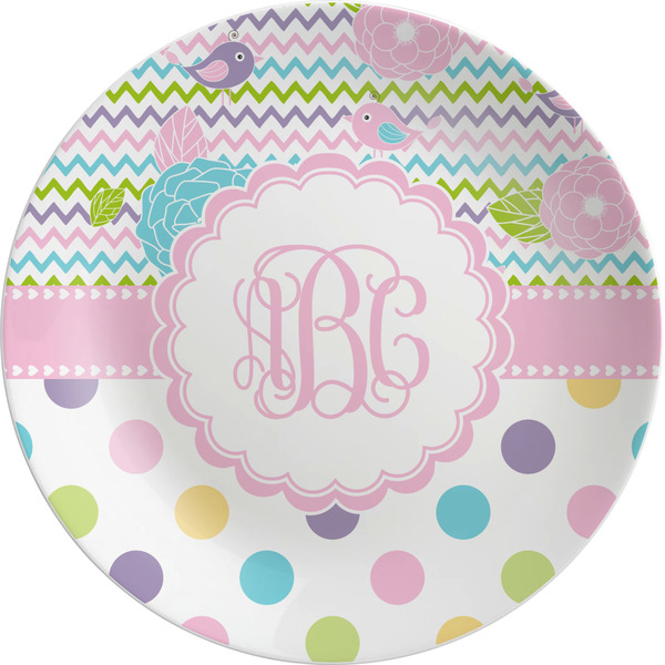 Custom Girly Girl Melamine Salad Plate - 8" (Personalized)