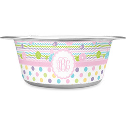 Girly Girl Stainless Steel Dog Bowl - Medium (Personalized)