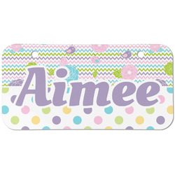 Girly Girl Mini/Bicycle License Plate (2 Holes) (Personalized)