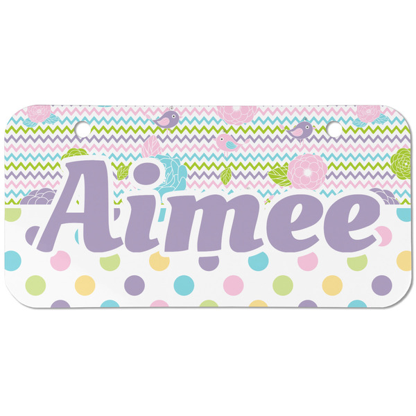 Custom Girly Girl Mini/Bicycle License Plate (2 Holes) (Personalized)