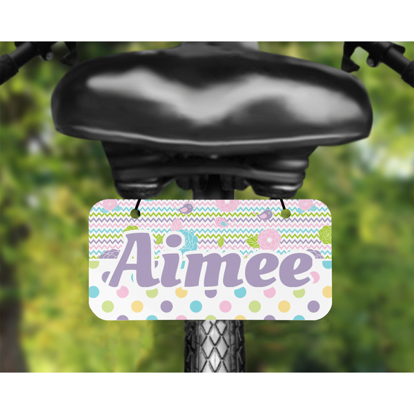Girly Girl Mini License Plate on Bicycle - LIFESTYLE Two holes