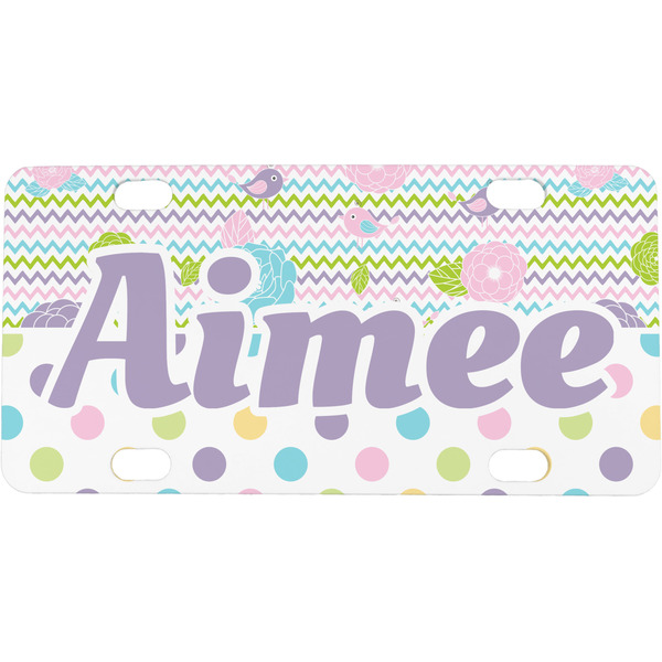 Custom Girly Girl Mini / Bicycle License Plate (4 Holes) (Personalized)