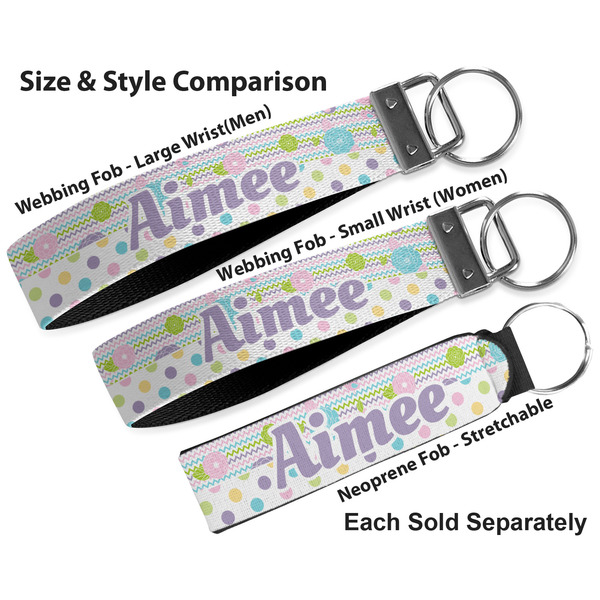 Girly Girl Multiple Key Ring comparison sizes