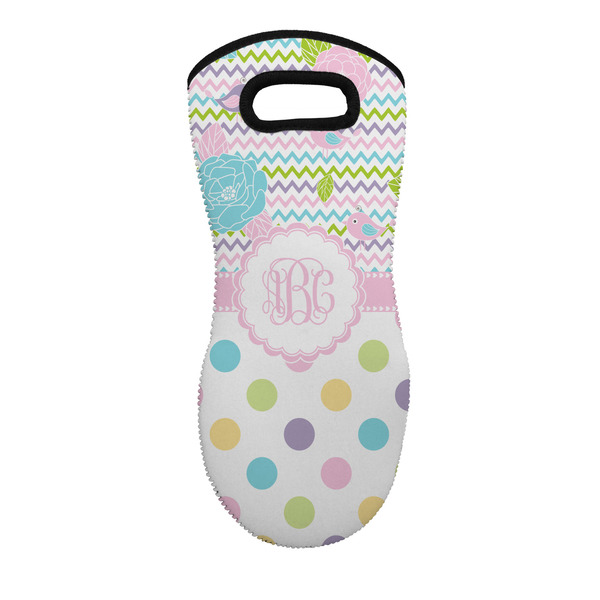 Custom Girly Girl Neoprene Oven Mitt - Single w/ Monogram