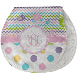 Girly Girl Burp Pad - Velour w/ Monogram