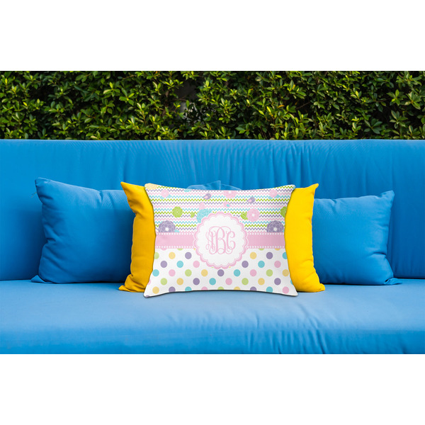 Girly Girl Outdoor Throw Pillow  - LIFESTYLE (Rectangular - 20x14)