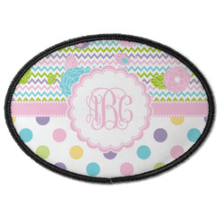Girly Girl Iron On Oval Patch w/ Monogram