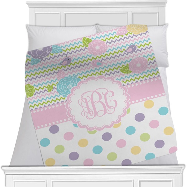 Custom Girly Girl Minky Blanket - Toddler / Throw - 60"x50" - Double Sided (Personalized)